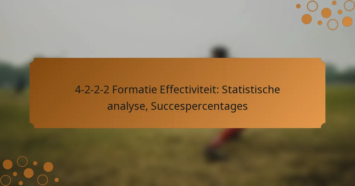 4-2-2-2 Formatie Effectiviteit: Statistische analyse, Succespercentages