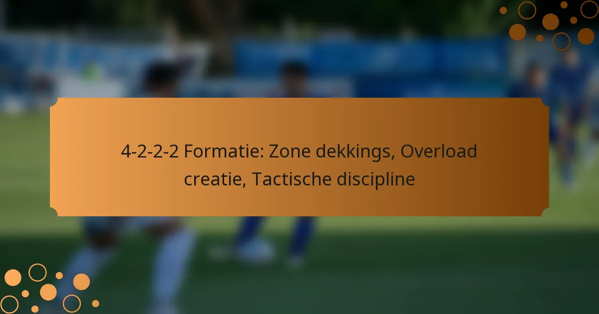 4-2-2-2 Formatie: Zone dekkings, Overload creatie, Tactische discipline