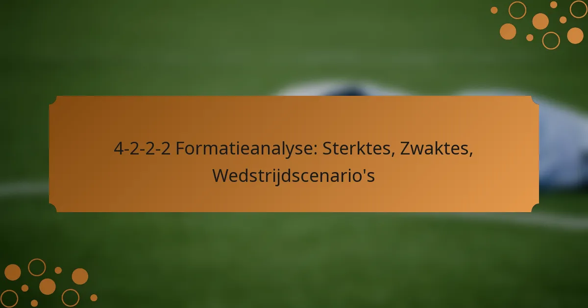 4-2-2-2 Formatieanalyse: Sterktes, Zwaktes, Wedstrijdscenario’s